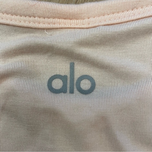ALO Light Pink Cover Tank Top with Sleeveless Twist Front - Picture 6 of 9
